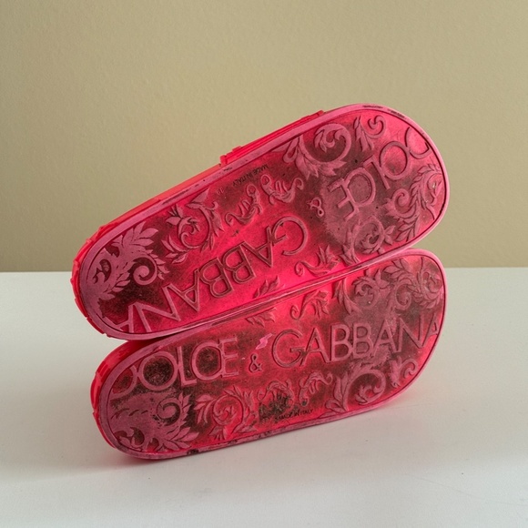 Dolce Gabbana DG Slides Saint Barth Fushia Jelly Rubber sandals beach pool sz 5. - Picture 7 of 7